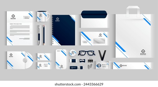 set of modern business stationery banner for corporate identity vector