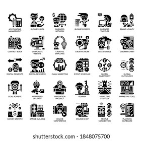 Set of modern business thin line and pixel perfect icons for any web and app project. 