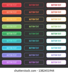 Set of modern buttons in different designs and colors like yellow, green, red, orange and purple. Ready to use in your web page or mobile app design.
