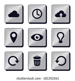 Set of modern buttons icons