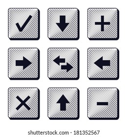 Set of modern buttons icons