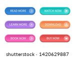 Set of modern buttons for web site and ui. Vector icon.