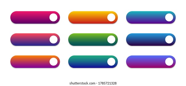 Set of modern buttons for web site and ui. Blank template of web buttons. Vector