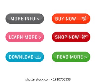 Set of modern buttons for web site vector