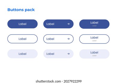 Conjunto de botones modernos para el sitio web y ui.