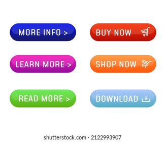 Set of modern buttons for web site vector