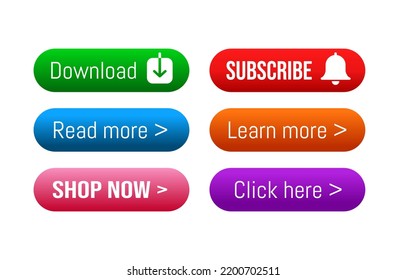 Set of modern buttons for web site vector