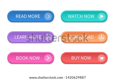 Set of modern buttons for web site and ui. Vector icon. Stockfoto © 