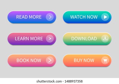 Set Vector Modern Material Style Buttons Stock Vector (Royalty Free ...