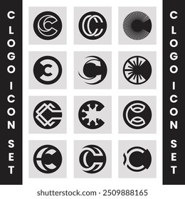Set of Modern C Logo Design. Pack of Abstract Initial Letter C Logo  Minimal C Logo Design Template.
