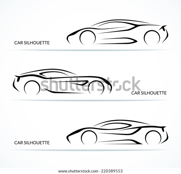Set of\
modern car silhouettes. Vector\
illustration