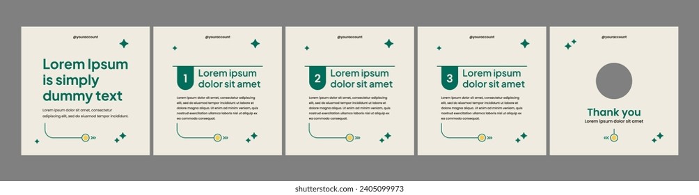 set of modern carousel slide templates for social media posts
