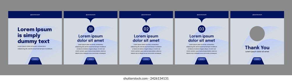set of modern carousel slide templates for social media posts