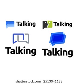 Conjunto de Modern Chat Talk Logo Design Vetor Modelo