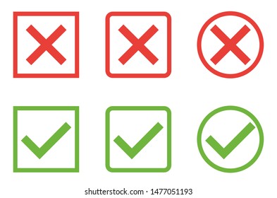 Set Modern Check Mark Icons Red Stock Vector (Royalty Free) 1477051193 ...