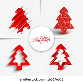 Set of Modern Christmas Tree Background 