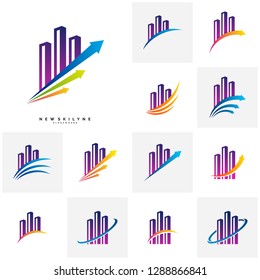 Set of Modern City Logo Concepts. Corporate Business Finance Logo design vector template - Vector