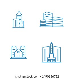 Set Of Modern City Logo Design Template. Skyline Design Vector Illustration