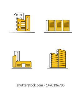 Set Of Modern City Logo Design Template. Skyline Design Vector Illustration