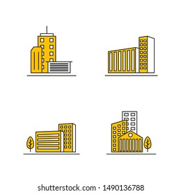 Set Of Modern City Logo Design Template. Skyline Design Vector Illustration