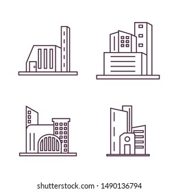 Set Of Modern City Logo Design Template. Skyline Design Vector Illustration