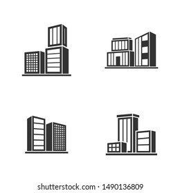 Set Of Modern City Logo Design Template. Skyline Design Vector Illustration