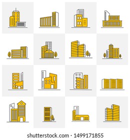 Set Of Modern City Logo Design Template. Skyline Design Vector Illustration