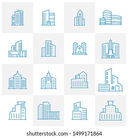 Set Of Modern City Logo Design Template. Skyline Design Vector Illustration