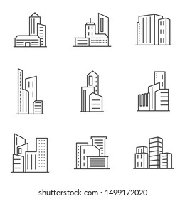 Set Of Modern City Logo Design Template. Skyline Design Vector Illustration