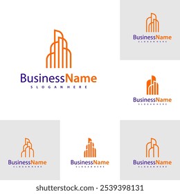 Set of Modern City logo design vector illustration, Creative Building logo concepts