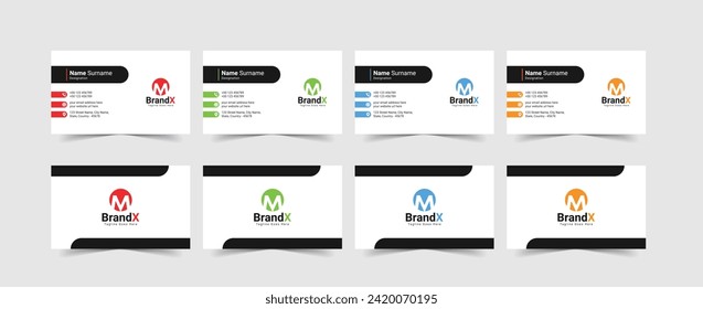 Set of modern, clean and professional double-sided business card vector templates, modern visiting cards, call cards template