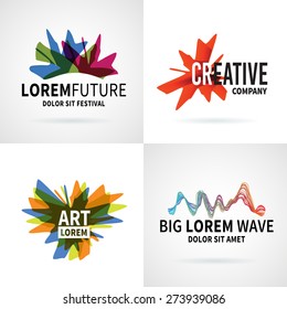 Set of modern color abstract logo emblem vector design elements