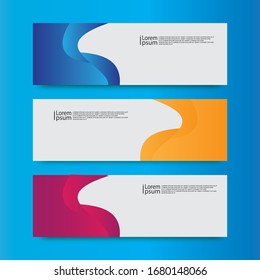 Un conjunto moderno de banners vectoriales llenos de color
