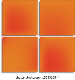 Set of modern color gradient backgrounds. Vector illustration space. Colorful backdrop with soft shadow. Orange colored, natural screen design for user interface or mobile app.