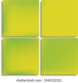 Set of modern color gradient backgrounds. Colorful backdrop with soft shadow. Vector illustration textures. Yellow colored, natural screen design for user interface or mobile app.