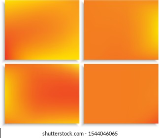 Set of modern color gradient backgrounds. Vector illustration textures. Colorful backdrop with soft shadow. Orange colored, natural screen design for user interface or mobile app.