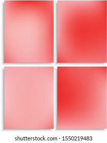Set of modern color gradient backgrounds. Vector illustration wallpapers. Minimal backdrops with soft shadow. Pink colored, natural screen design for user interface or mobile app.