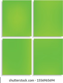 Set of modern color gradient backgrounds. Vector illustration wallpapers. Fresh backdrops with soft shadow. Green colored, natural screen design for user interface or mobile app.