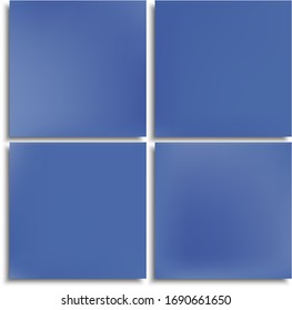Set of modern color gradient backgrounds. Vector illustration concept. Flat backdrops with soft shadow. Blue colored, natural screen design for user interface or mobile app.