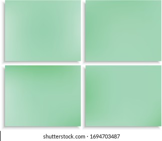 Set of modern color gradient backgrounds. Vector illustration elements. Creative backdrops with soft shadow. Green colored, natural screen design for user interface or mobile app.
