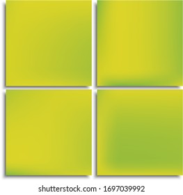 Set of modern color gradient backgrounds. Effective backdrop with soft shadow. Vector illustration concept. Yellow colored, natural screen design for user interface or mobile app.