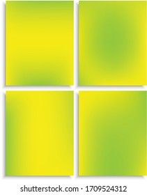 Set of modern color gradient backgrounds. Minimal backdrop with soft shadow. Vector illustration space. Yellow colored, natural screen design for user interface or mobile app.
