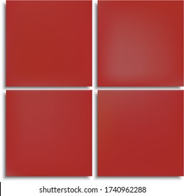 Set of modern color gradient backgrounds. Vector illustration concept. Minimal backdrops with soft shadow. Red colored, natural screen design for user interface or mobile app.