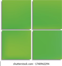 Set of modern color gradient backgrounds. Vector illustration textures. Magic backdrops with soft shadow. Green colored, natural screen design for user interface or mobile app.