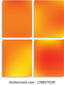 Set of modern color gradient backgrounds. Vector illustration concept. Beautiful backdrop with soft shadow. Orange colored, natural screen design for user interface or mobile app.