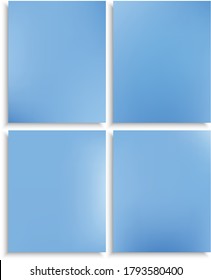 Set of modern color gradient backgrounds. Effective backdrops with soft shadow. Vector illustration themes. Blue colored, natural screen design for user interface or mobile app.