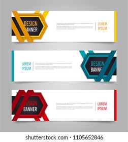 Set Modern Colorful Banner Template Blue Stock Vector (Royalty Free ...