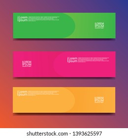 Set of Modern Colorful banner template.  Banner design.