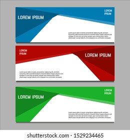 Set of Modern Colorful banner template. Horizontal advertising banner.