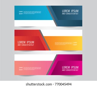 Set Web Banner Templates Your Site Stock Vector (Royalty Free ...